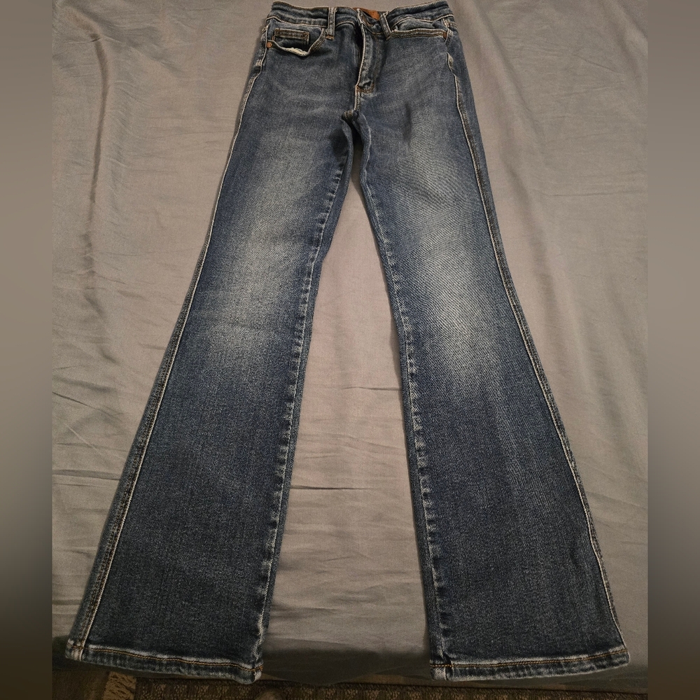 Judy Blue Dark Medium Blue Flare Jeans
